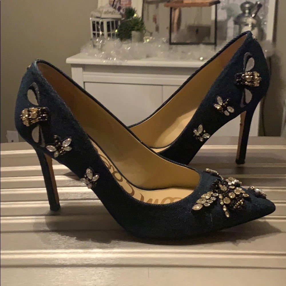 Sam Edelman Blue Denim Heels